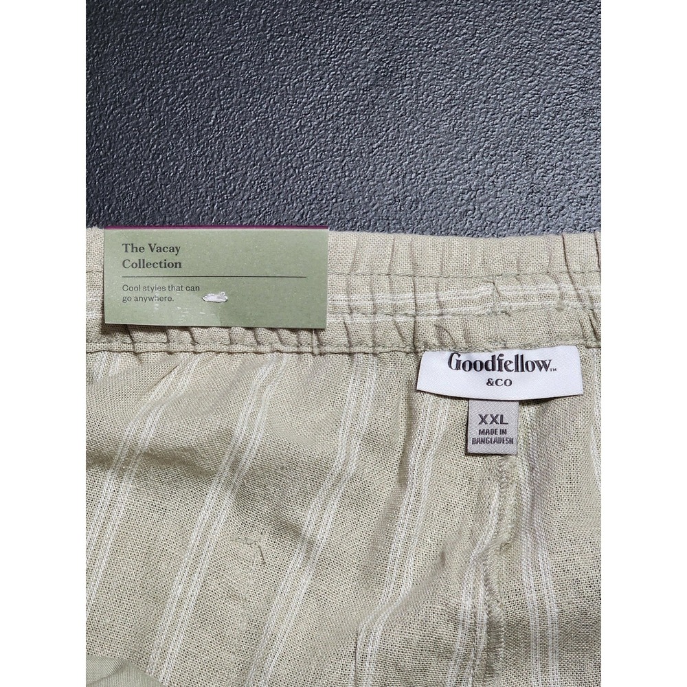 Goodfellow & Co Pull-On Shorts Linen Blend 5"‎ Inseam XXL Tan Stripe - Picture 3 of 10